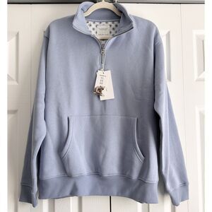 NEW Cactus Man Ricky Singh Half Zip Sweatshirt Pullover Mens M Blue